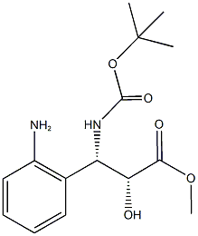 methyl (2R,3S)-3-(2-aminophenyl)-3-[(tert-butoxycarbonyl)amino]-2-hydroxypropanoate 结构式