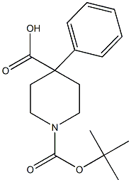 1-(tert-butoxycarbonyl)-4-phenylpiperidine-4-carboxylic acid 结构式