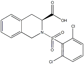 (3S)-2-[(2,6-dichlorophenyl)sulfonyl]-1,2,3,4-tetrahydroisoquinoline-3-carboxylic acid 结构式