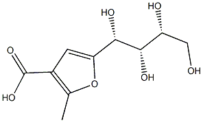 2-methyl-5-[(1R,2S,3R)-1,2,3,4-tetrahydroxybutyl]-3-furoic acid 结构式