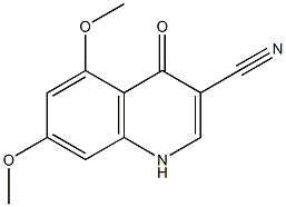 5,7-dimethoxy-4-oxo-1,4-dihydroquinoline-3-carbonitrile 结构式