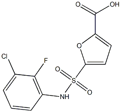 5-[(3-chloro-2-fluorophenyl)sulfamoyl]furan-2-carboxylic acid 结构式