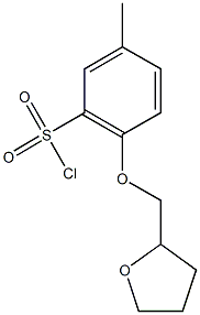 5-methyl-2-(oxolan-2-ylmethoxy)benzene-1-sulfonyl chloride 结构式