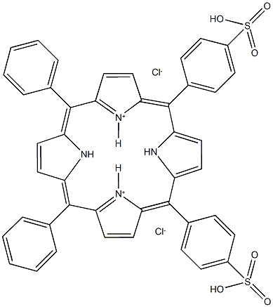 meso-Tetraphenylporphine disulphonic acid dihydrochoride (TPPS2 adjacent isomer) 结构式