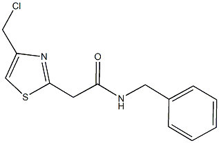 N-BENZYL-2-[4-(CHLOROMETHYL)-1,3-THIAZOL-2-YL]ACETAMIDE 结构式