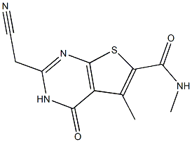 2-(CYANOMETHYL)-N,5-DIMETHYL-4-OXO-3,4-DIHYDROTHIENO[2,3-D]PYRIMIDINE-6-CARBOXAMIDE 结构式