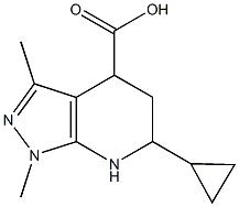 6-CYCLOPROPYL-1,3-DIMETHYL-4,5,6,7-TETRAHYDRO-1H-PYRAZOLO[3,4-B]PYRIDINE-4-CARBOXYLIC ACID 结构式
