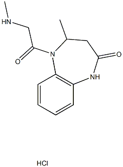 4-METHYL-5-[(METHYLAMINO)ACETYL]-1,3,4,5-TETRAHYDRO-2H-1,5-BENZODIAZEPIN-2-ONE HYDROCHLORIDE 结构式