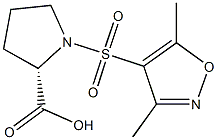 (2S)-1-[(3,5-dimethylisoxazol-4-yl)sulfonyl]pyrrolidine-2-carboxylic acid 结构式