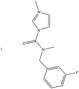 1-{[(3-fluorobenzyl)(methyl)amino]carbonyl}-3-methyl-1H-imidazol-3-ium iodide 结构式