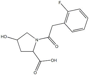 1-[(2-fluorophenyl)acetyl]-4-hydroxypyrrolidine-2-carboxylic acid 结构式