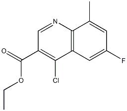 ethyl 4-chloro-6-fluoro-8-methylquinoline-3-carboxylate 结构式