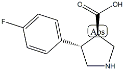 (3R,4S)-4-(4-氟苯基)吡咯烷-3-羧酸 结构式