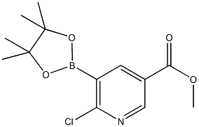 Methyl 6-chloro-5-(4,4,5,5-tetramethyl-1,3,2- dioxaborolan-2-yl)pyridine-3-carboxylate 结构式