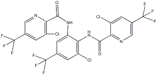 N2-[2-chloro-6-({[3-chloro-5-(trifluoromethyl)-2-pyridyl]carbonyl}amino)-4-(trifluoromethyl)phenyl]-3-chloro-5-(trifluoromethyl)pyridine-2-carboxamide 结构式