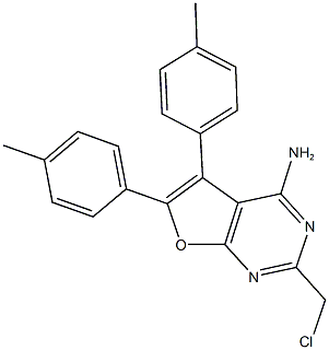 2-(CHLOROMETHYL)-5,6-BIS(4-METHYLPHENYL)FURO[2,3-D]PYRIMIDIN-4-AMINE 结构式