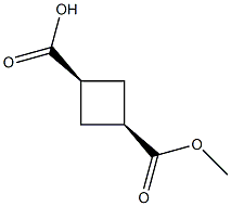 3-(methoxycarbonyl)cyclobutanecarboxylic acid 结构式