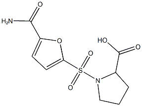 1-{[5-(aminocarbonyl)-2-furyl]sulfonyl}pyrrolidine-2-carboxylic acid 结构式