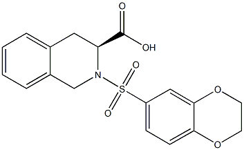 (3S)-2-(2,3-dihydro-1,4-benzodioxin-6-ylsulfonyl)-1,2,3,4-tetrahydroisoquinoline-3-carboxylic acid 结构式