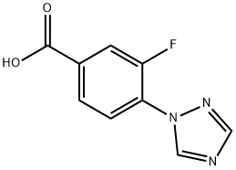 3-fluoro-4-(1H-1,2,4-triazol-1-yl)benzoic acid 结构式