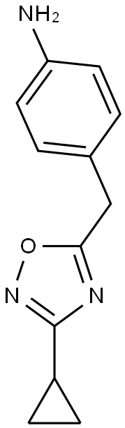 4-[(3-cyclopropyl-1,2,4-oxadiazol-5-yl)methyl]aniline 结构式