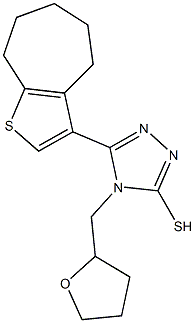 5-(5,6,7,8-tetrahydro-4H-cyclohepta[b]thien-3-yl)-4-(tetrahydrofuran-2-ylmethyl)-4H-1,2,4-triazole-3-thiol 结构式