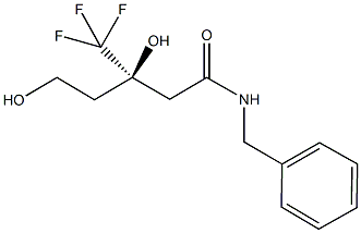 (3R)-N-BENZYL-3,5-DIHYDROXY-3-(TRIFLUOROMETHYL)PENTANAMIDE 结构式
