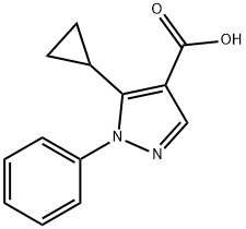 5-CYCLOPROPYL-1-PHENYL-1H-PYRAZOLE-4-CARBOXYLIC ACID 结构式