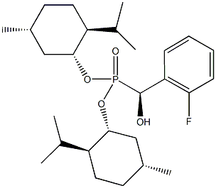 bis[(1R,2S,5R)-2-isopropyl-5-methylcyclohexyl] [(S)-(2-fluorophenyl)(hydroxy)methyl]phosphonate 结构式