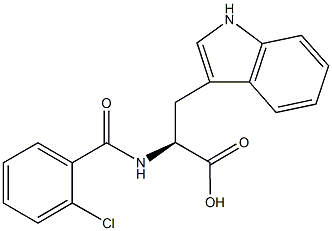 (2S)-2-[(2-chlorobenzoyl)amino]-3-(1H-indol-3-yl)propanoic acid 结构式