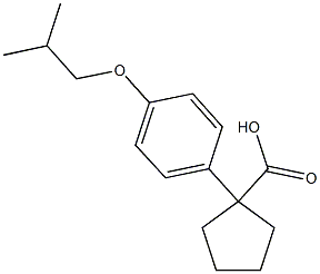 1-[4-(2-methylpropoxy)phenyl]cyclopentane-1-carboxylic acid 结构式
