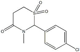 2-(4-chlorophenyl)-3-methyl-1$l^{6},3-thiazinane-1,1,4-trione 结构式