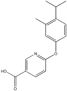 6-[3-methyl-4-(propan-2-yl)phenoxy]pyridine-3-carboxylic acid 结构式