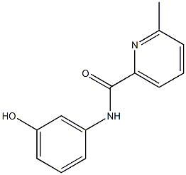 N-(3-hydroxyphenyl)-6-methylpyridine-2-carboxamide 结构式