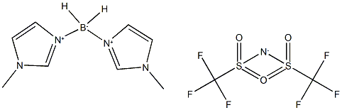 Bis(1-methyl-1H-imidazol-3-ium-3-yl)dihydroborate bis(trifluoromethylsulfonyl)amide 结构式