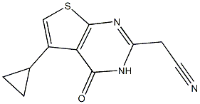 (5-CYCLOPROPYL-4-OXO-3,4-DIHYDROTHIENO[2,3-D]PYRIMIDIN-2-YL)ACETONITRILE 结构式