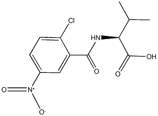 (2S)-2-[(2-chloro-5-nitrobenzoyl)amino]-3-methylbutanoic acid 结构式