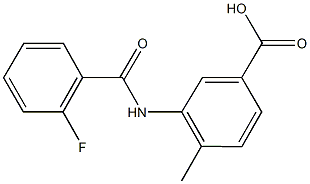 3-[(2-fluorobenzoyl)amino]-4-methylbenzoic acid 结构式