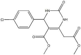 methyl 4-(4-chlorophenyl)-6-(2-methoxy-2-oxoethyl)-2-oxo-1,2,3,4-tetrahydro-5-pyrimidinecarboxylate 结构式