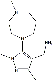 [1,3-dimethyl-5-(4-methyl-1,4-diazepan-1-yl)-1H-pyrazol-4-yl]methanamine 结构式