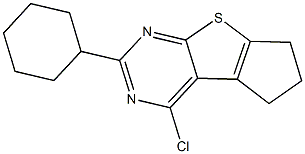 12-chloro-10-cyclohexyl-7-thia-9,11-diazatricyclo[6.4.0.0^{2,6}]dodeca-1(12),2(6),8,10-tetraene 结构式