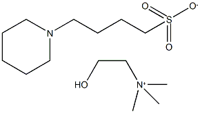 2-Hydroxy-N,N,N-trimethylethanaminium 4-(piperidin-1-yl)butane-1-sulfonate 结构式