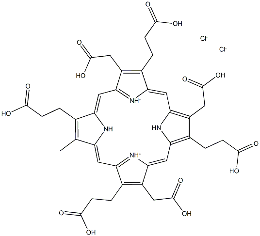 HEPTACARBOXYLPORPHYRIN I DIHYDROCHLORIDE 结构式