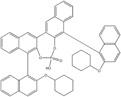 （5R，9R）-5,7-双（2-（环己氧基）萘-1-基）-6-羟基-6H-苯并[f]萘[2,3-b]磷吲哚6-氧化物 结构式