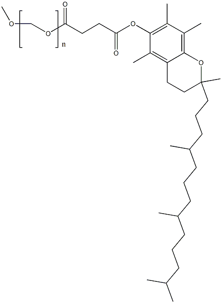 DL-Α-生育酚甲氧基聚乙二醇琥珀酸酯 溶液 结构式