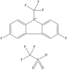 2,8-二氟-5-(三氟甲基)-5H-二苯并[B,D]噻吩-5-鎓三氟甲磺酸盐 结构式