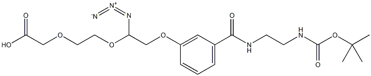 2-(2-(1-叠氮-2-(3-((2-((叔丁氧羰基)氨基)乙基)氨基甲酰基)苯氧基)乙氧基)乙氧基)乙酸 结构式