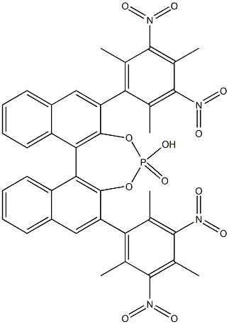 (R)-3,3'-双(2,4,6-三甲基-3,5-二硝基苯基)-1,1'-联萘酚磷酸酯 结构式