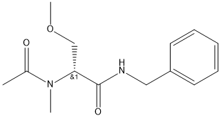 (R)-N-苄基-3-甲氧基-2-(N-甲基乙酰胺基)丙酰胺 结构式