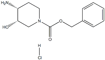 (3S,4R)-4-Amino-3-hydroxy-piperidine-1-carboxylic acid benzyl ester hydrochloride 结构式